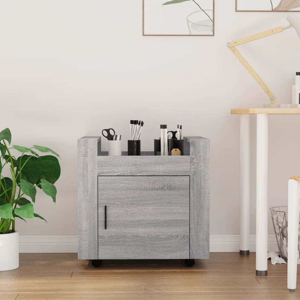 Desk Trolley Grey Sonoma 60x45x60 cm Engineered Wood - Millennium Furniture