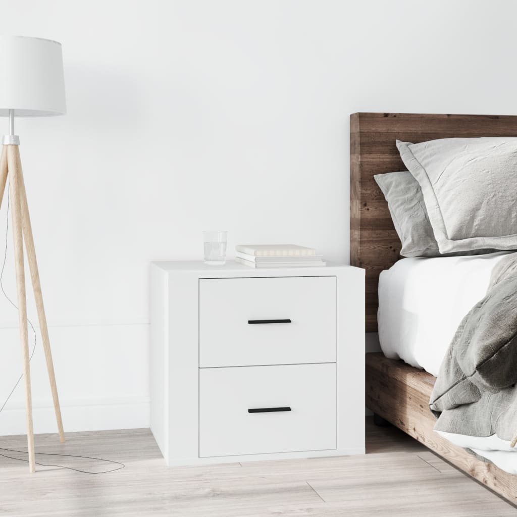 Bedside Cabinet White 50x39x47 cm - Unbeatable Bargains