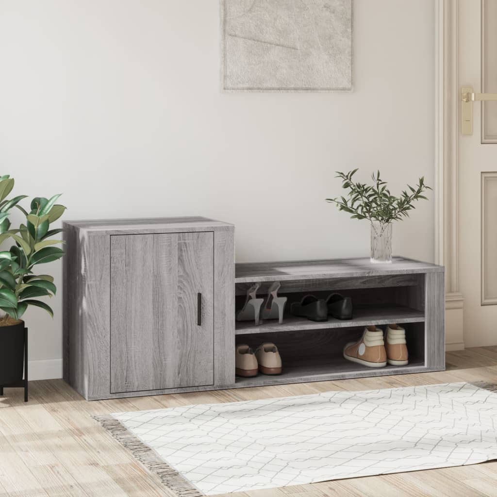 Shoe Cabinet Grey Sonoma 130x35x54 cm Engineered Wood - Casper Homes