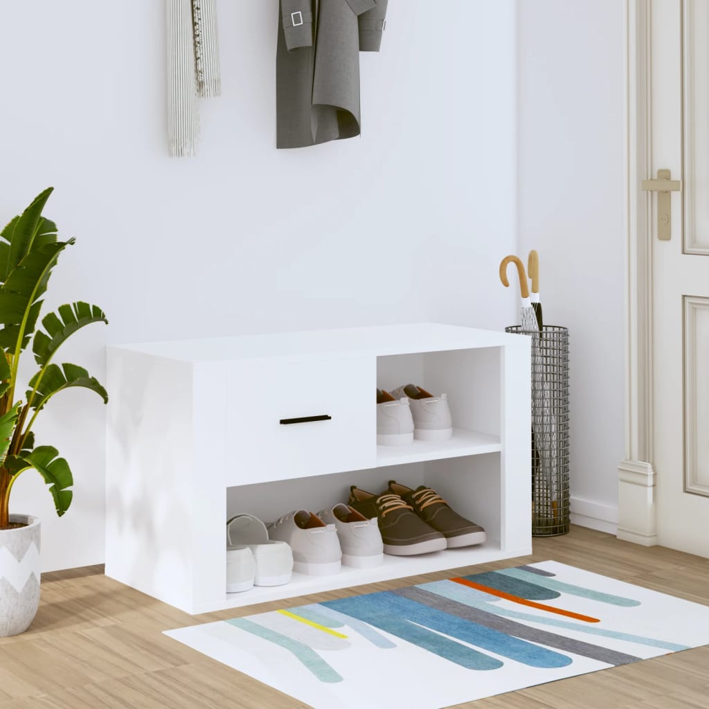 Shoe Cabinet White 80x35x45 cm Engineered Wood - Casper Homes