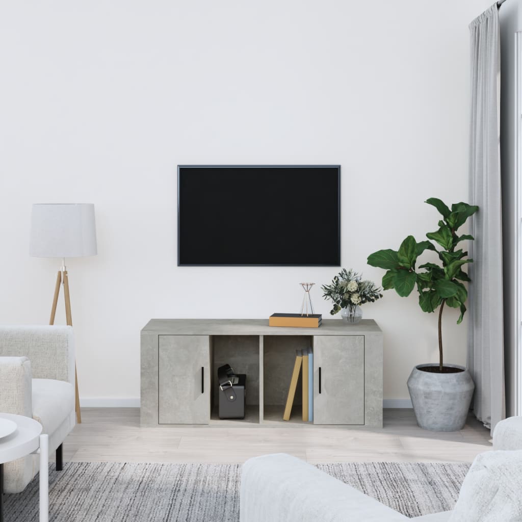 TV Cabinet Concrete Grey 100x35x40 cm Engineered Wood - Sid & Sam