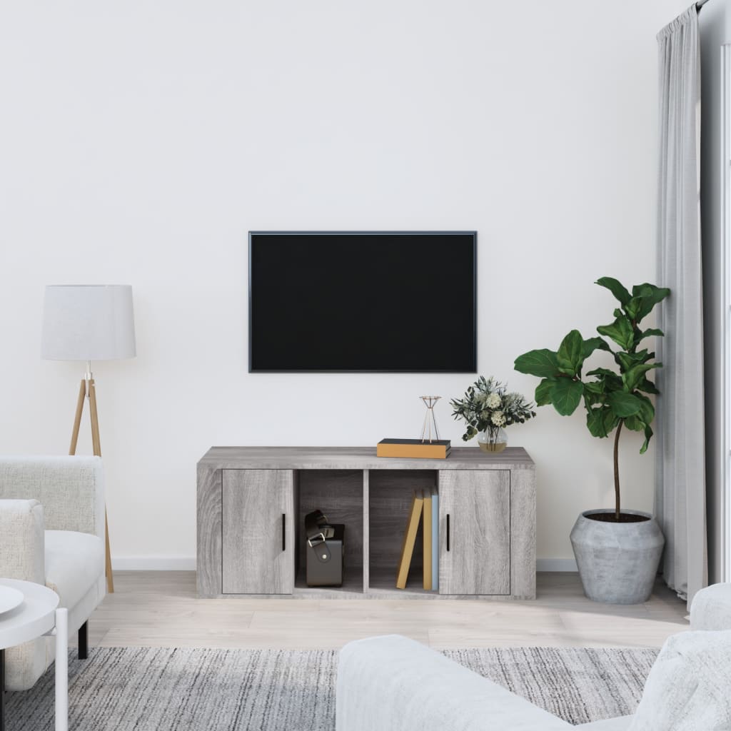 TV Cabinet Grey Sonoma 100x35x40 cm Engineered Wood - Sid & Sam