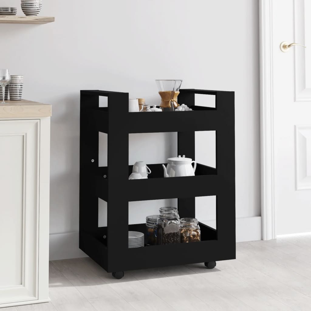 Kitchen Trolley Black 60x45x80 cm Engineered Wood - R and M Furniture