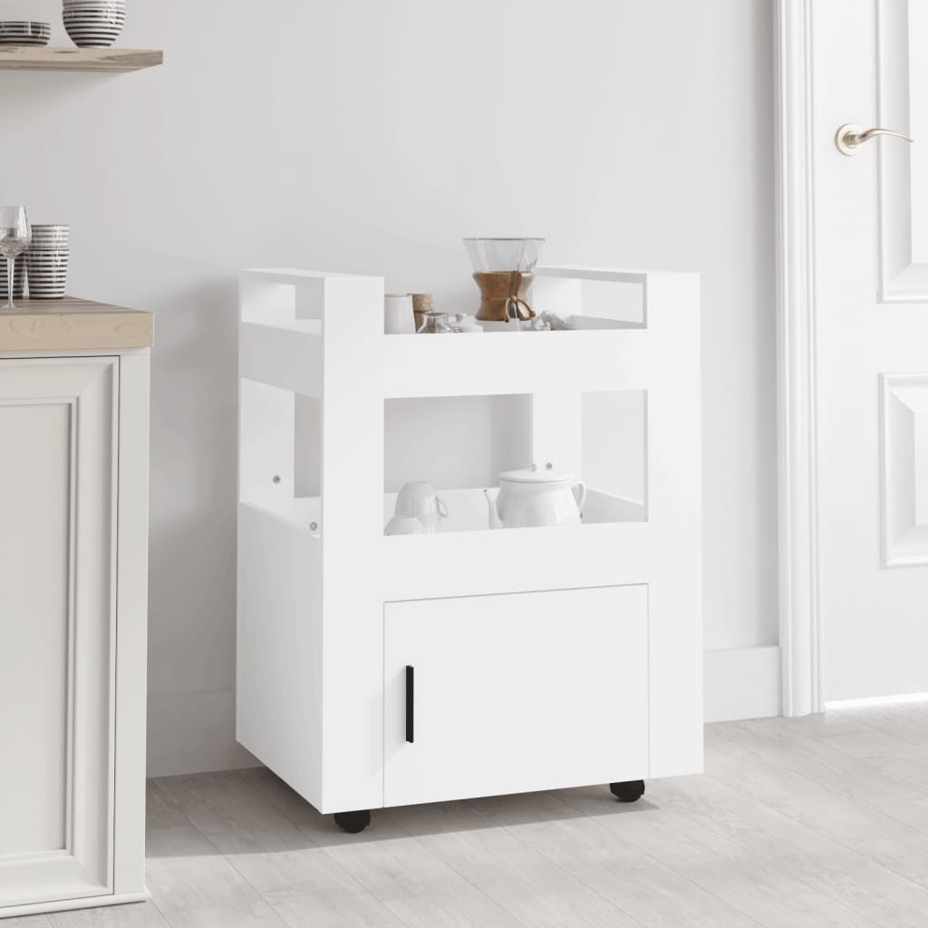Kitchen Trolley White 60x45x80 cm Engineered Wood - Brittle & Co