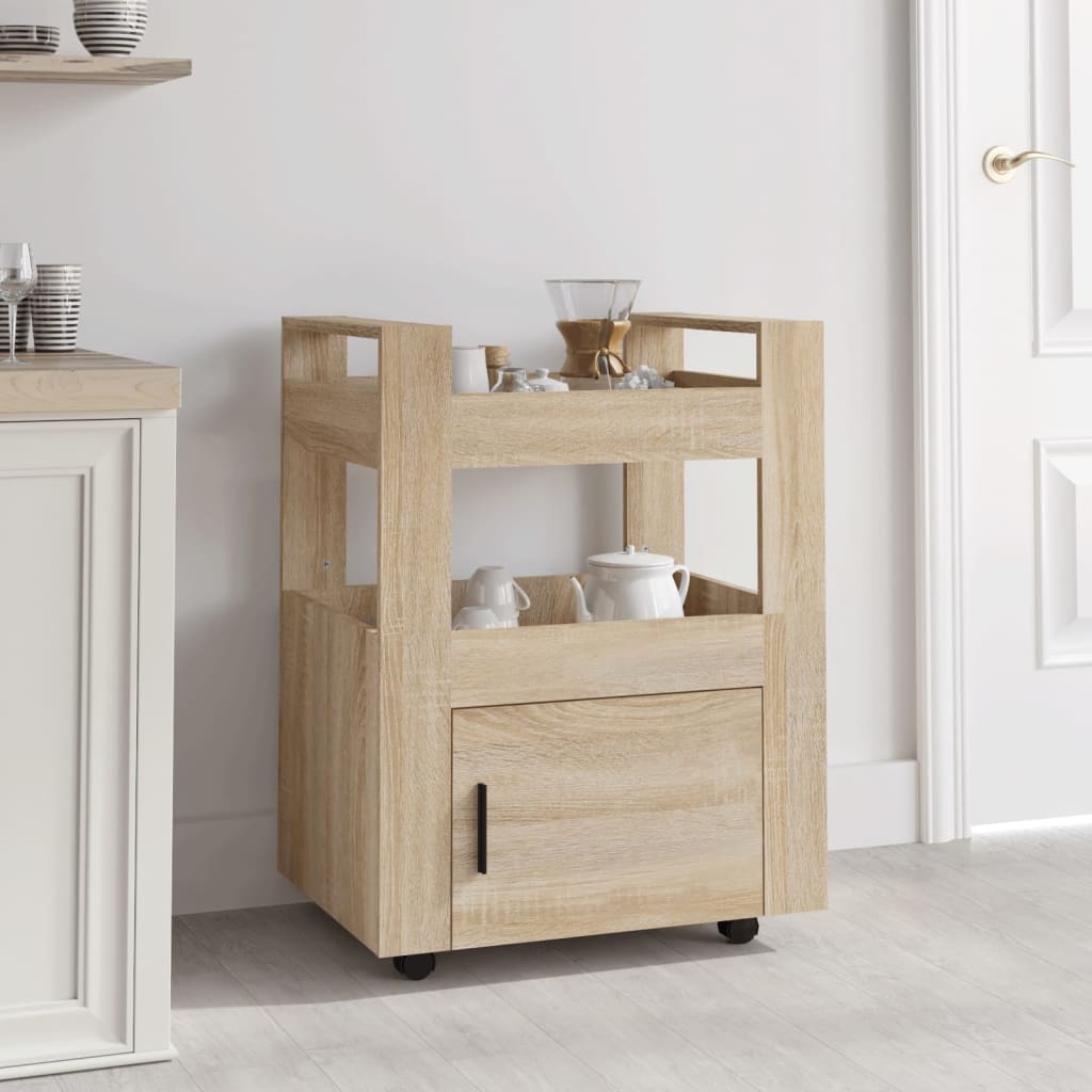 Kitchen Trolley Sonoma Oak 60x45x80 cm Engineered Wood - Sid & Sam