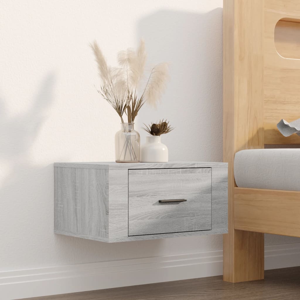 Bedside Table - BRESCIA Nightstand Grey Sonoma 50cm - Unbeatable Bargains