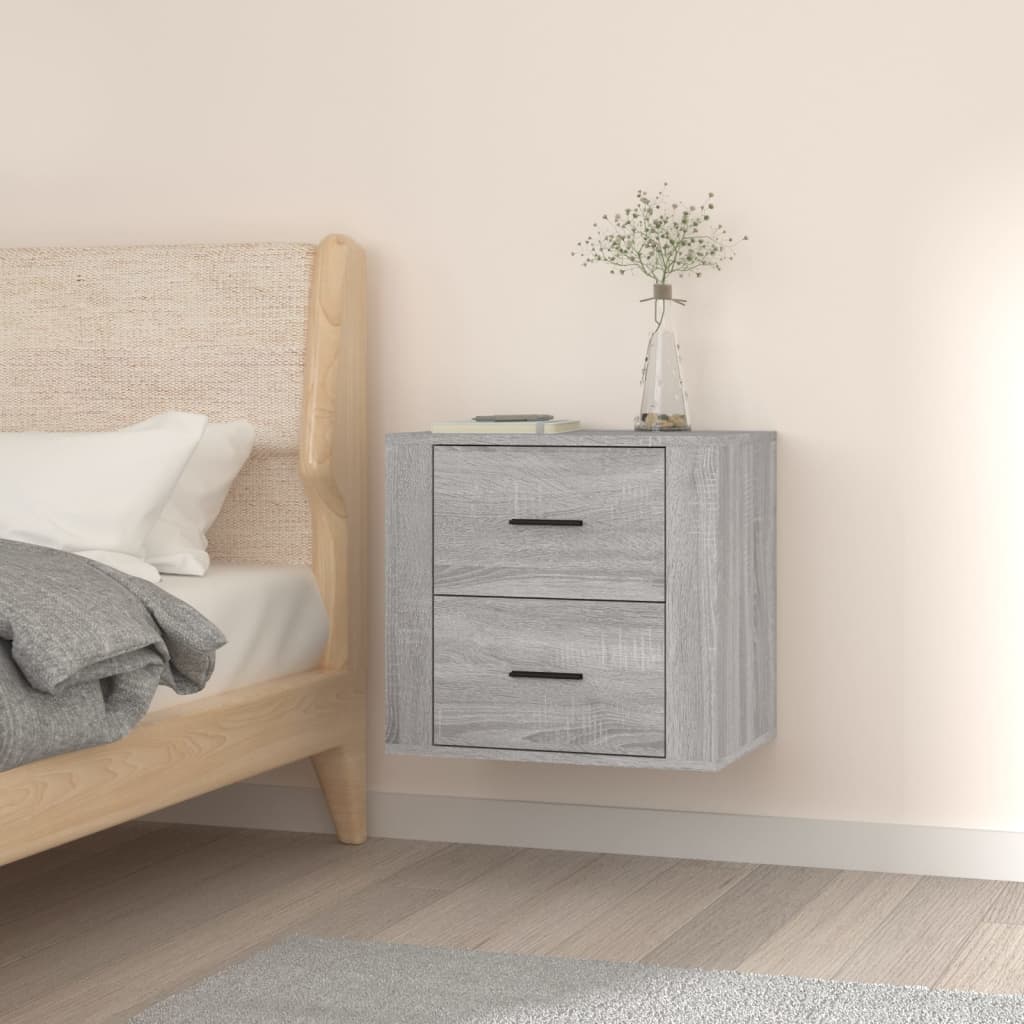 Wall-mounted Bedside Cabinet Grey Sonoma 50x36x47 cm - All Things Good