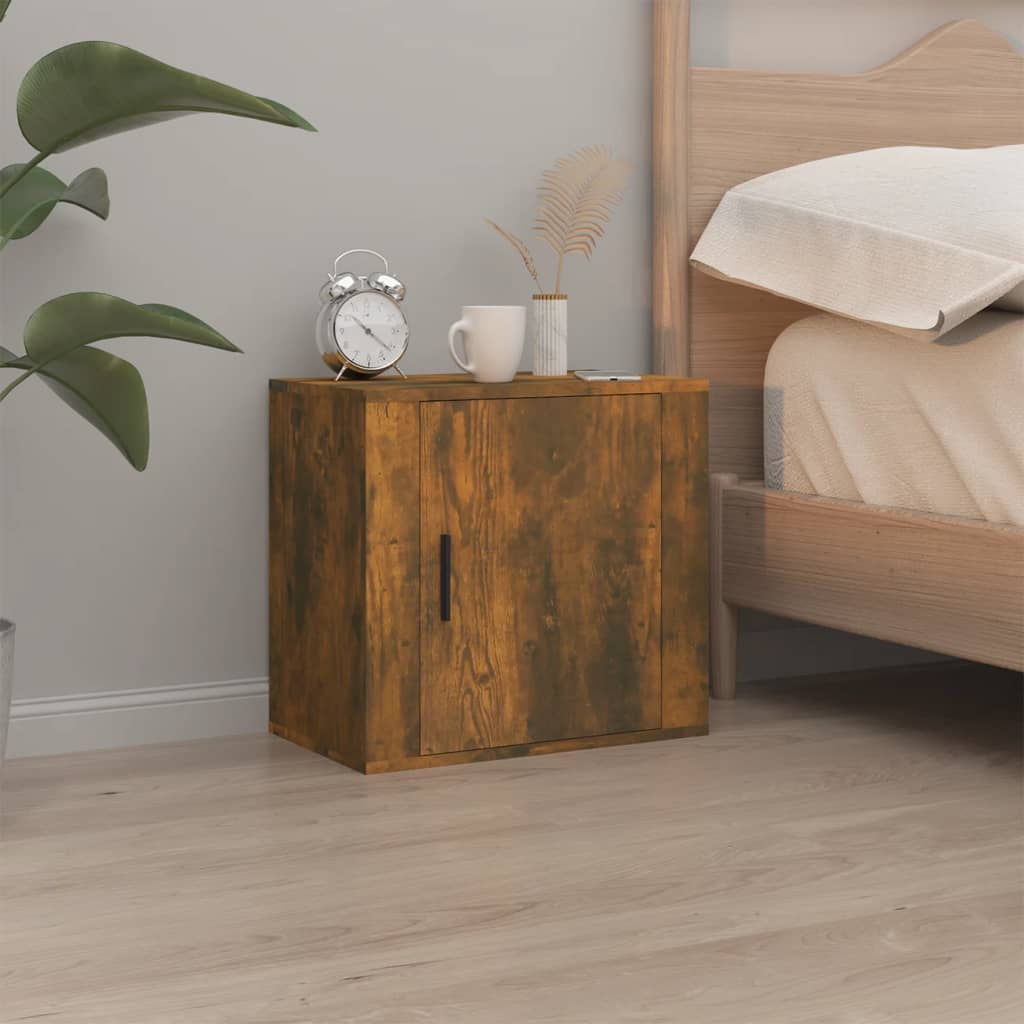 Wall-mounted Bedside Cabinet Smoked Oak 50x30x47 cm - Millennium Furniture