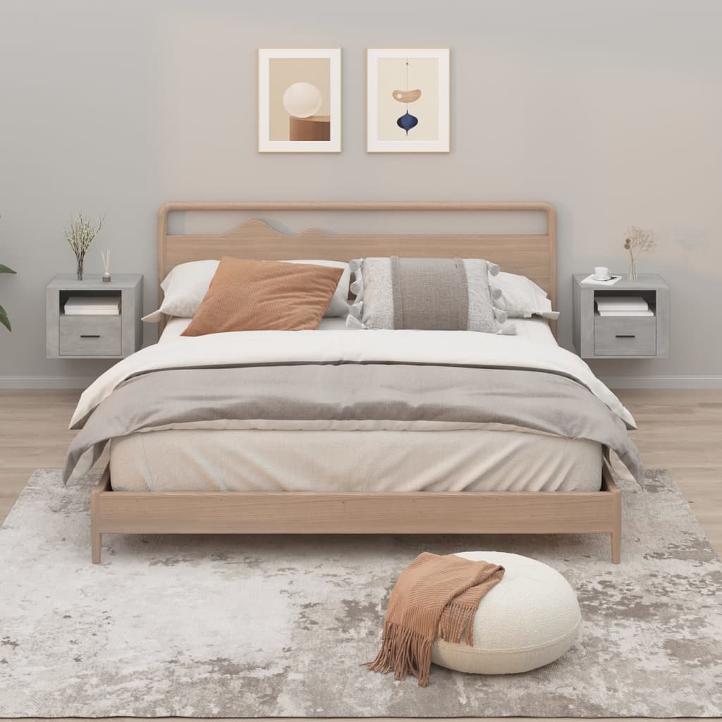 Wall-mounted Bedside Cabinets 2 pcs Concrete Grey 50x36x40 cm - Sid & Sam
