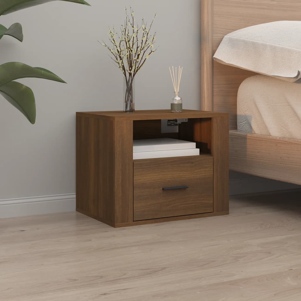 Wall-mounted Bedside Cabinet Brown Oak 50x36x40 cm - Sid & Sam