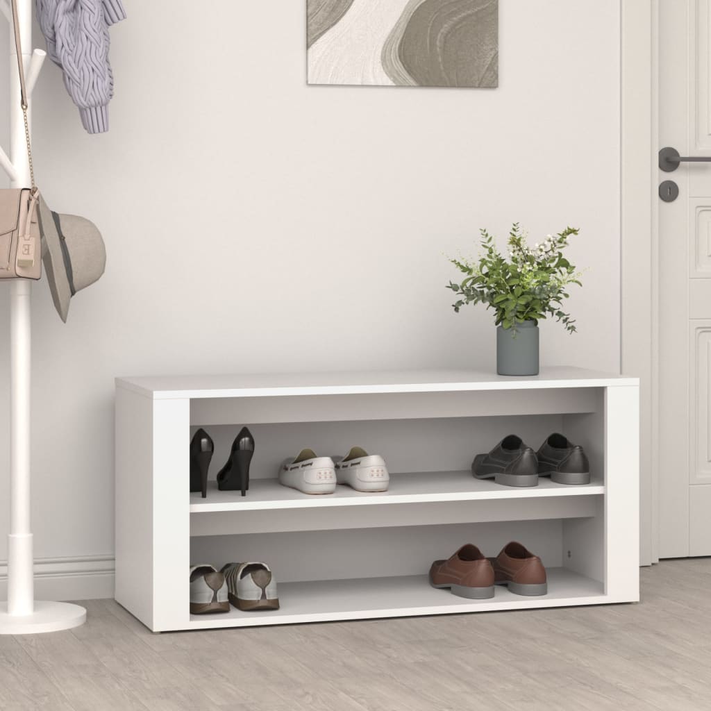 Shoe Rack White 100x35x45 cm Engineered Wood - R and M Furniture