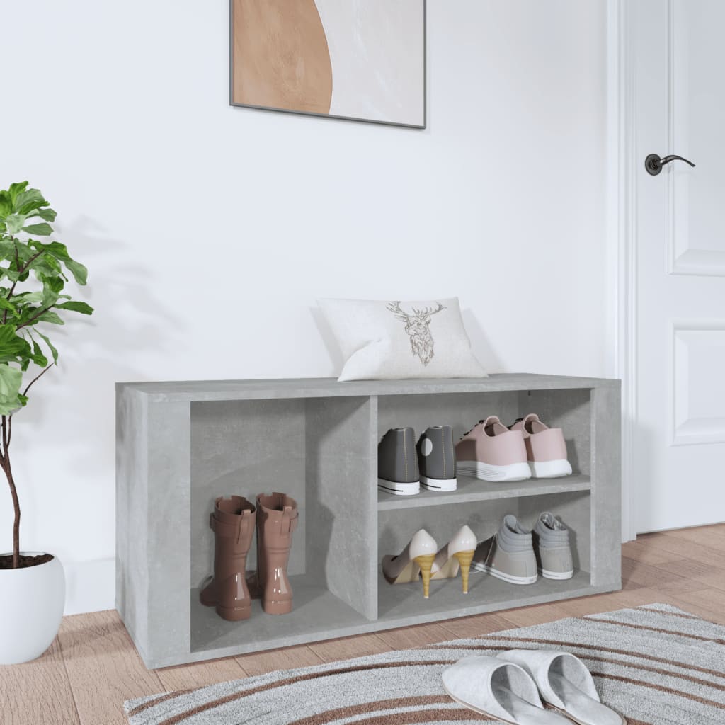 Shoe Cabinet Concrete Grey 100x35x45 cm Engineered Wood - Casper Homes