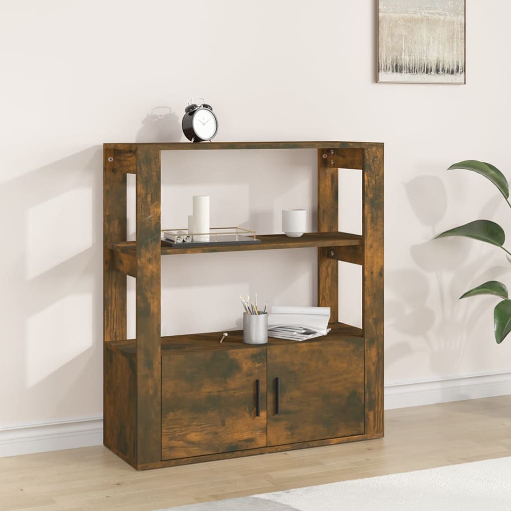 Sideboard Smoked Oak 80x30x90 cm Engineered Wood - The Home Maker
