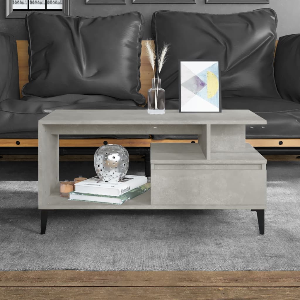 Coffee Table Concrete Grey 90x49x45 cm Engineered Wood - The Home Maker