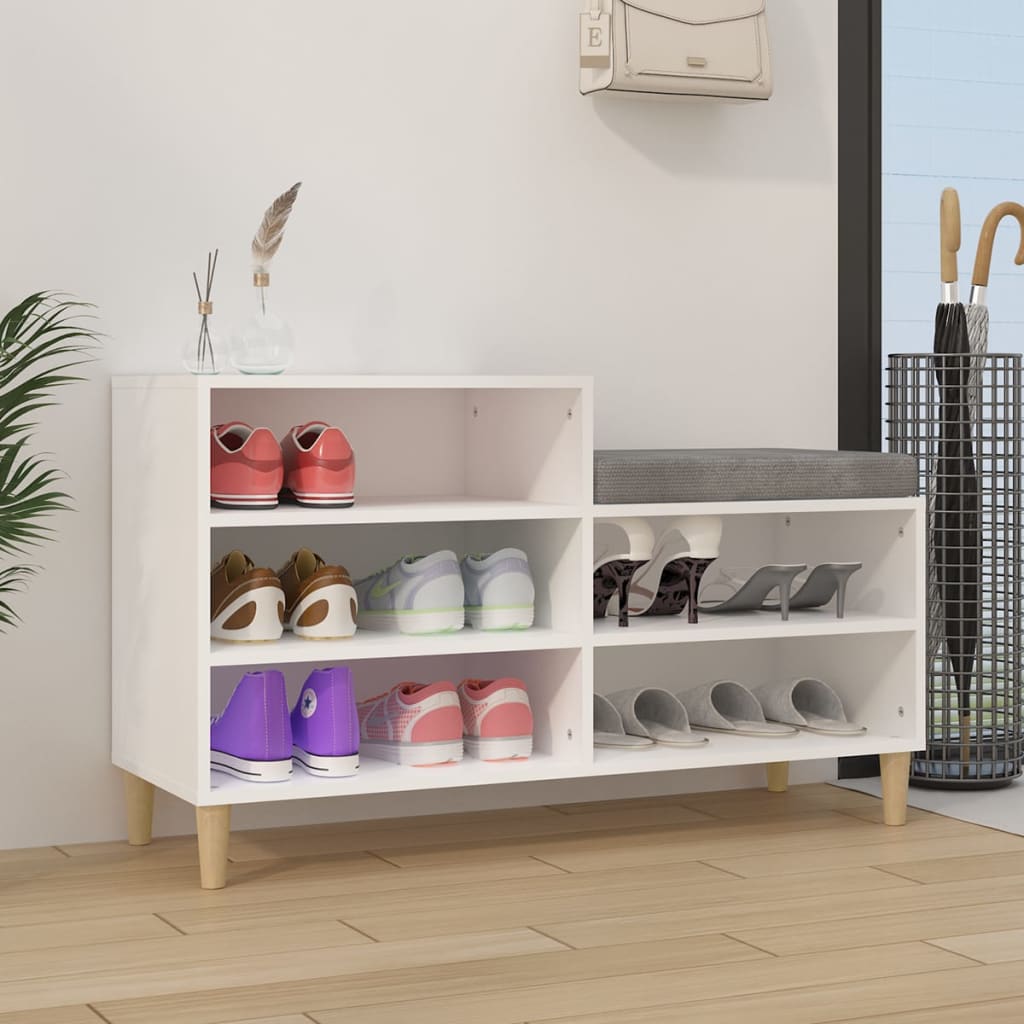 Shoe Cabinet White 102x36x60 cm Engineered Wood - Style and Chic