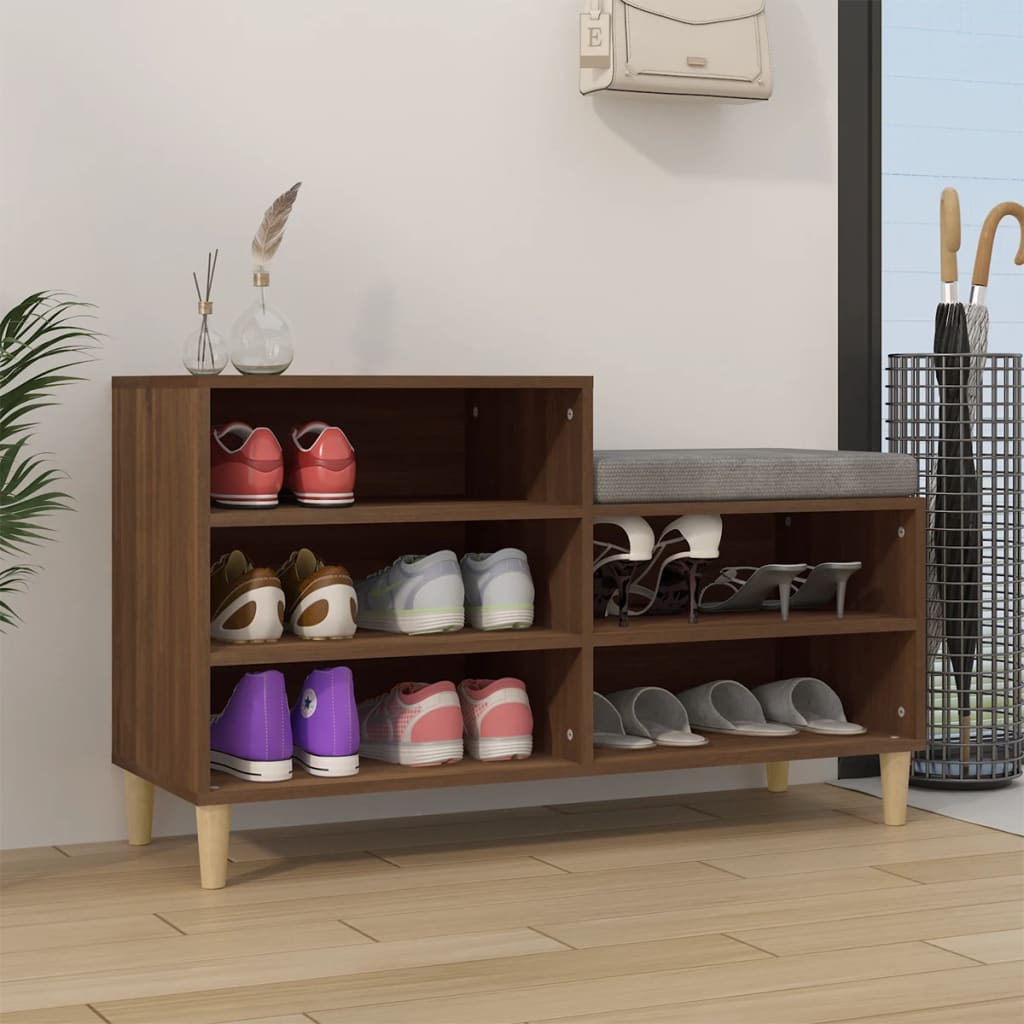 Shoe Cabinet Brown Oak 102x36x60 cm Engineered Wood - Unbeatable Bargains