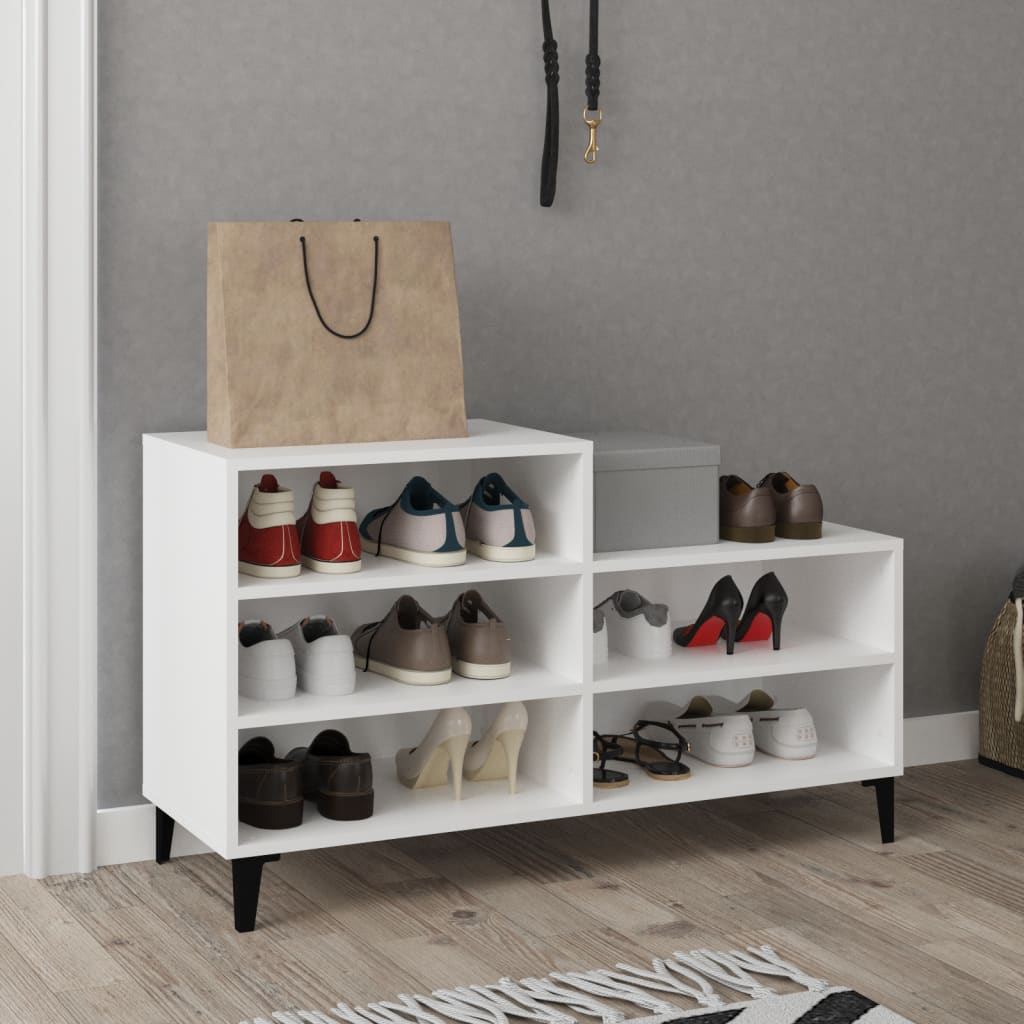 Shoe Cabinet White 102x36x60 cm Engineered Wood - Casper Homes