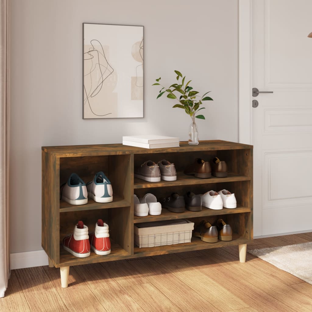 Shoe Cabinet Smoked Oak 102x36x60 cm Engineered Wood - Casper Homes
