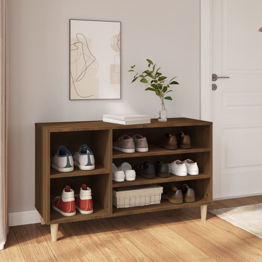 Shoe Cabinet Brown Oak 102x36x60 cm Engineered Wood - Casper Homes