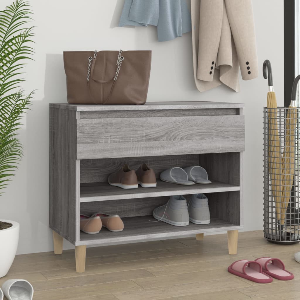 Shoe Cabinet Grey Sonoma 70x36x60 cm Engineered Wood - Merkel Designers