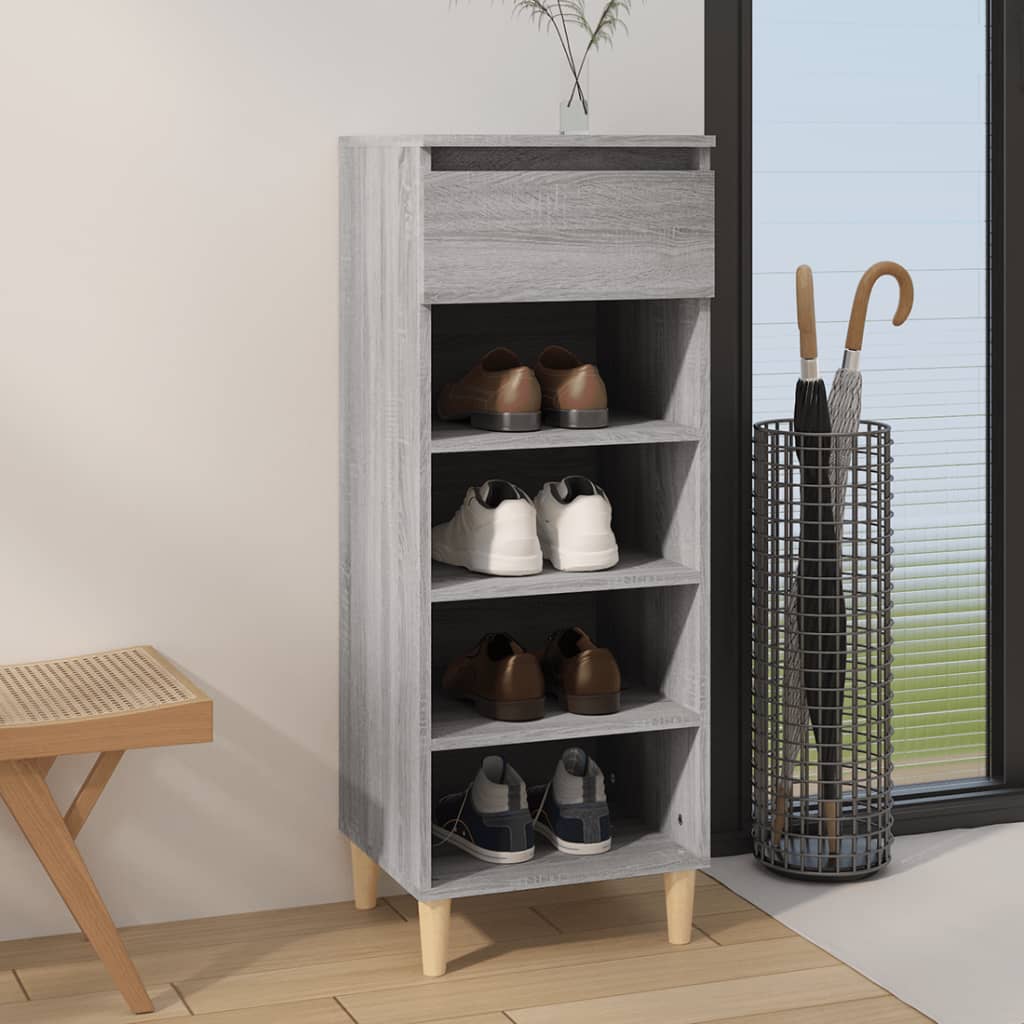 Shoe Cabinet Grey Sonoma 40x36x105 cm Engineered Wood - Millennium Furniture