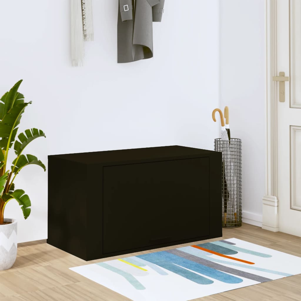 Wall-mounted Shoe Cabinet Black 70x35x38 cm Engineered Wood - All Things Good
