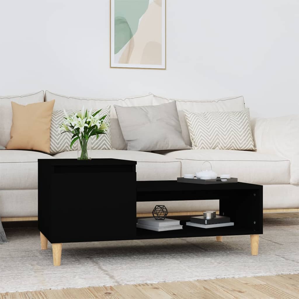 Coffee Table Black 100x50x45 cm Engineered Wood - The Home Maker