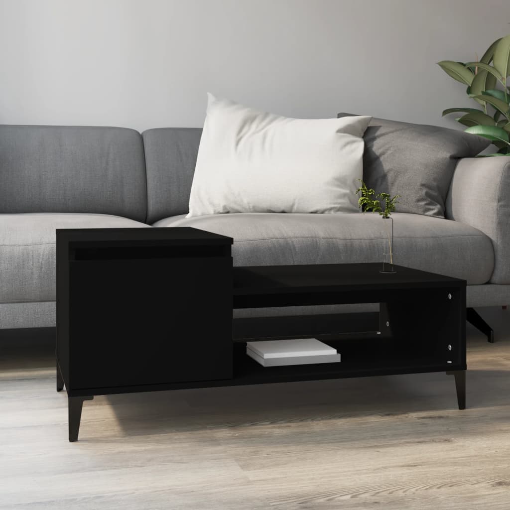 Coffee Table Black 100x50x45 cm Engineered Wood - Decor Base