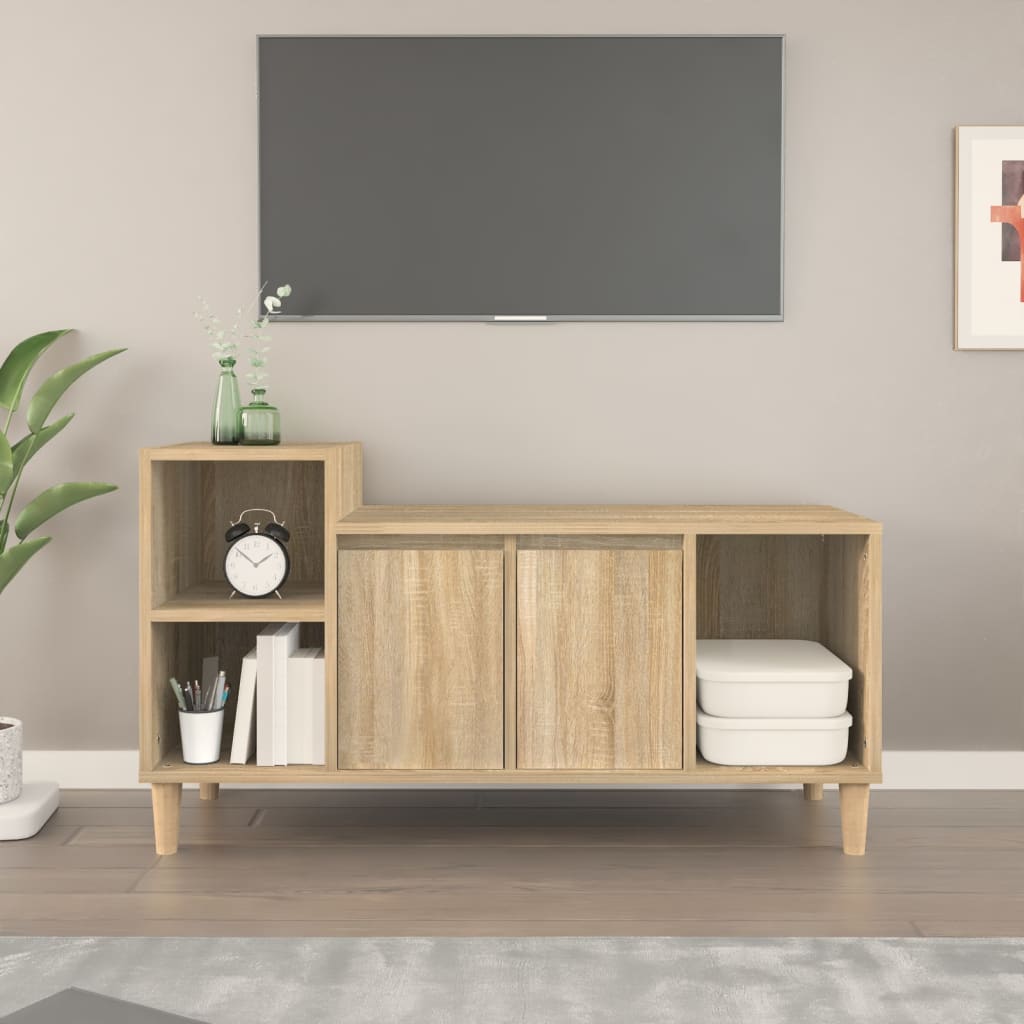 TV Cabinet Sonoma Oak 100x35x55 cm Engineered Wood - Millennium Furniture