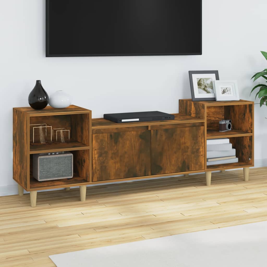 TV Cabinet Smoked Oak 160x35x55 cm Engineered Wood - Merlin Deals