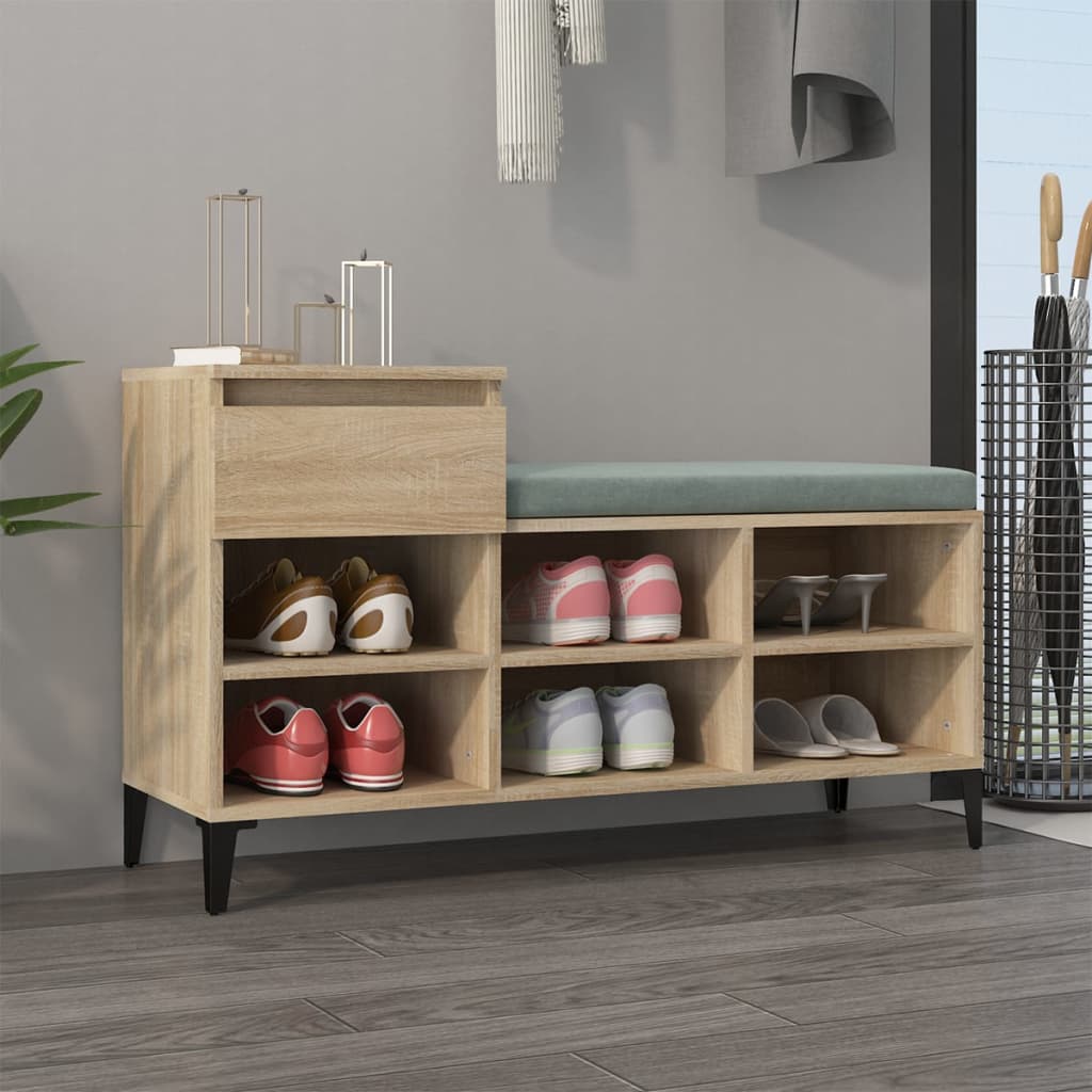 Shoe Cabinet Sonoma Oak 102x36x60 cm Engineered Wood - Merlin Deals