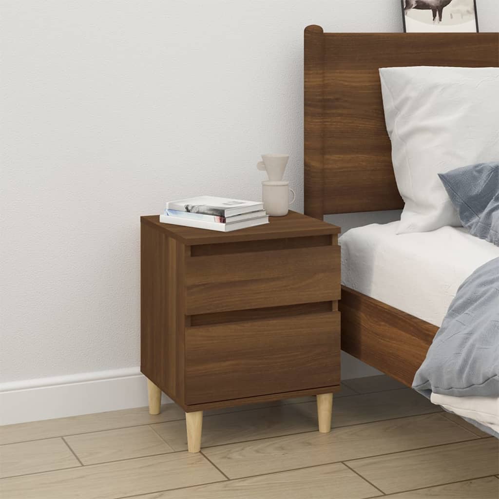 Bedside Table - RALEIGH Max Nightstand Brown Oak 40cm - Sid & Sam