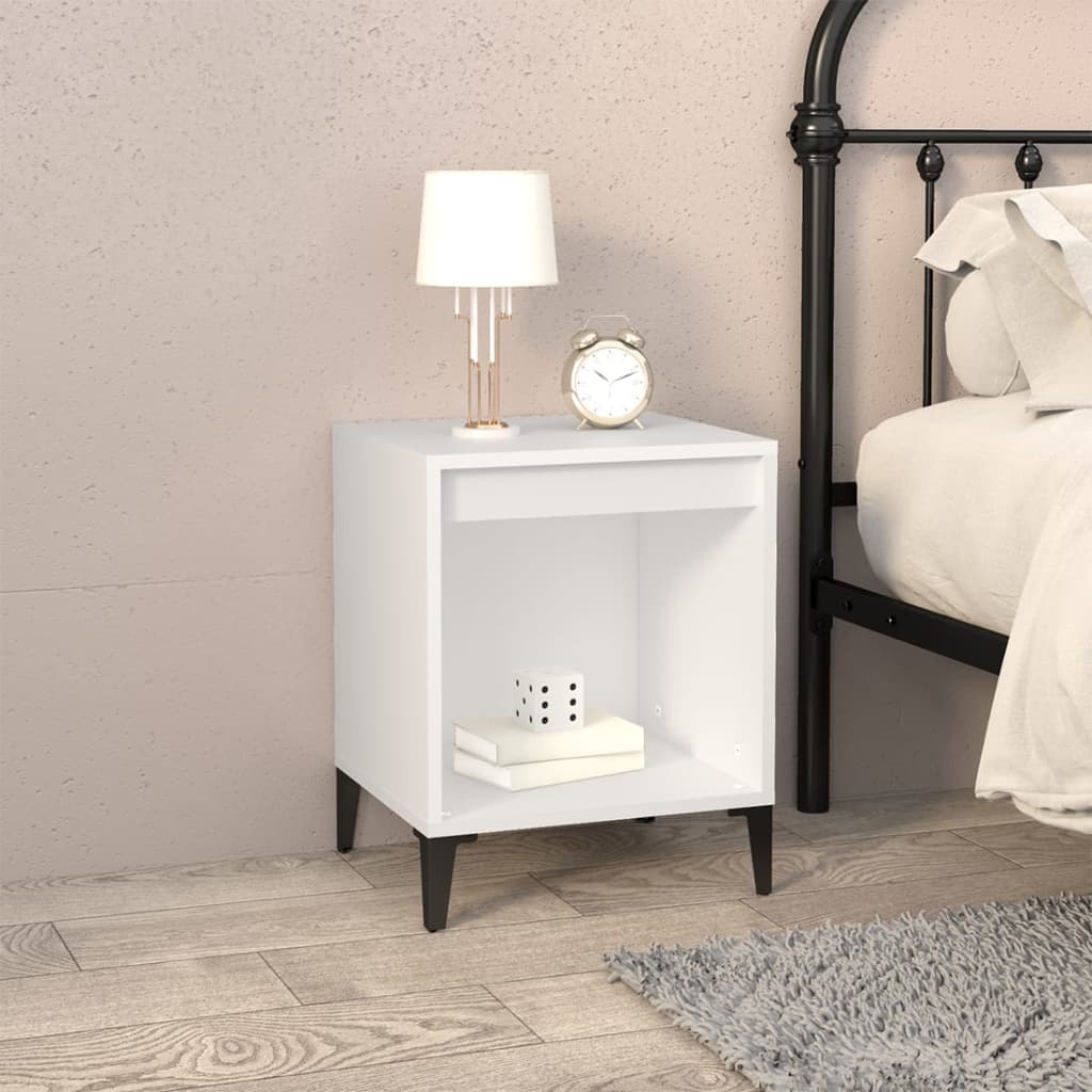 Bedside Cabinet White 40x35x50 cm - Decor Base