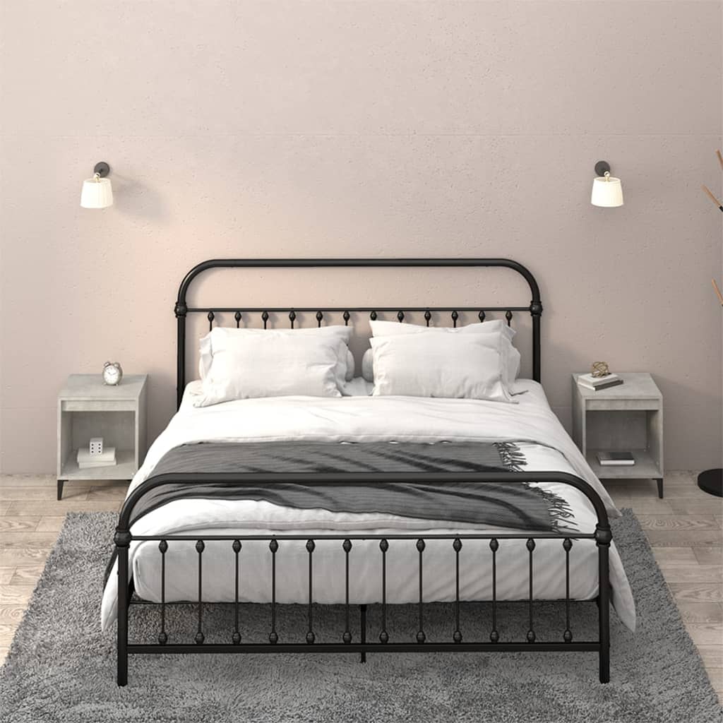 Bedside Table - RALEIGH Finn 2 Piece Nightstand Concrete Grey 40cm - The Home Maker