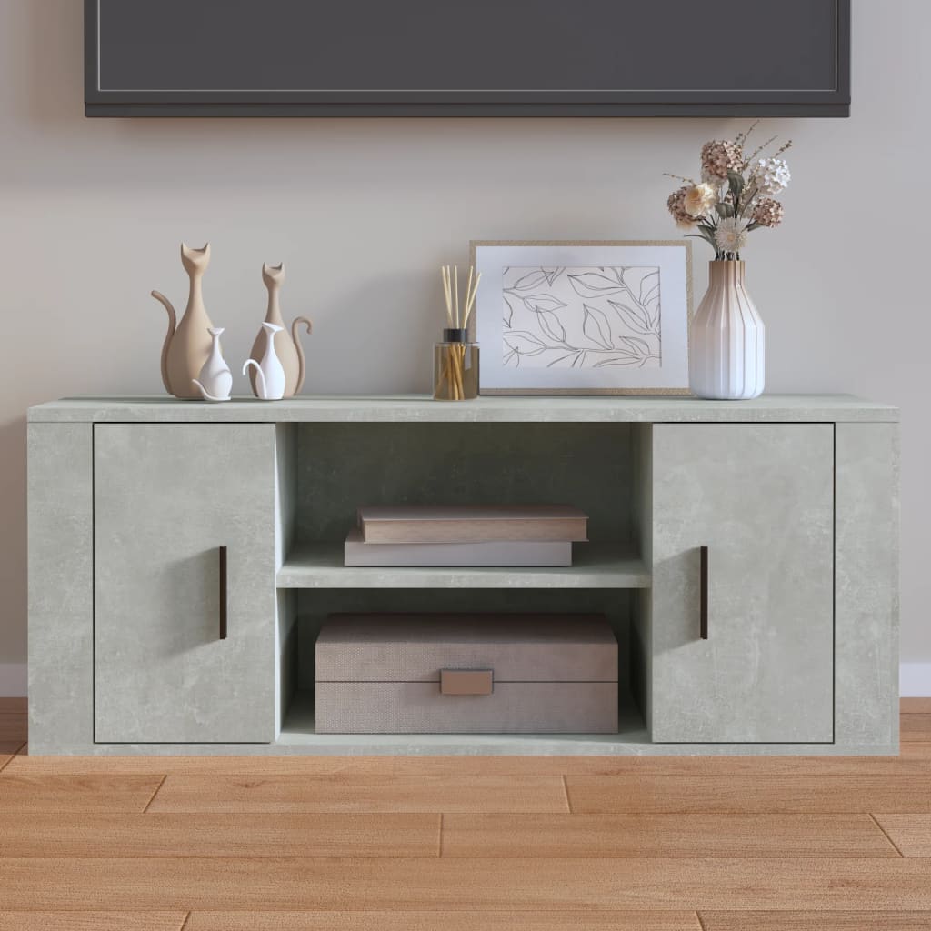 TV Cabinet Concrete Grey 100x35x40 cm Engineered Wood - Style and Chic