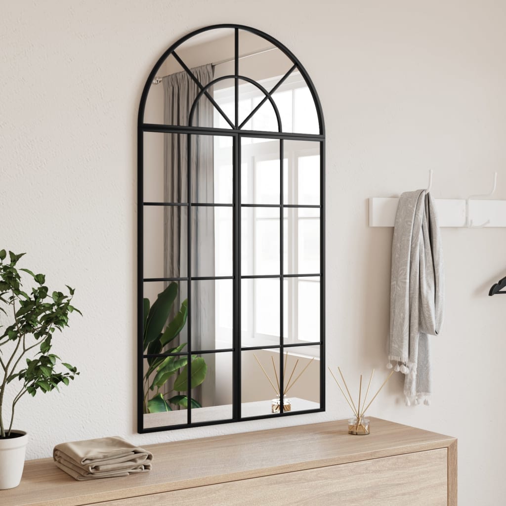 Wall Mirror Black 60x110cm Arch Iron - The Home Maker