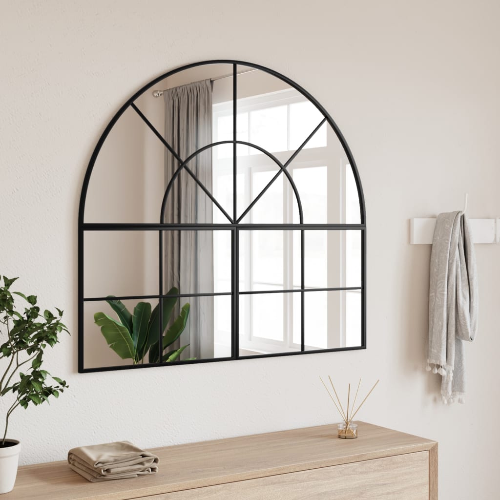 Wall Mirror Black 100x90cm Arch Iron - Merkel Designers