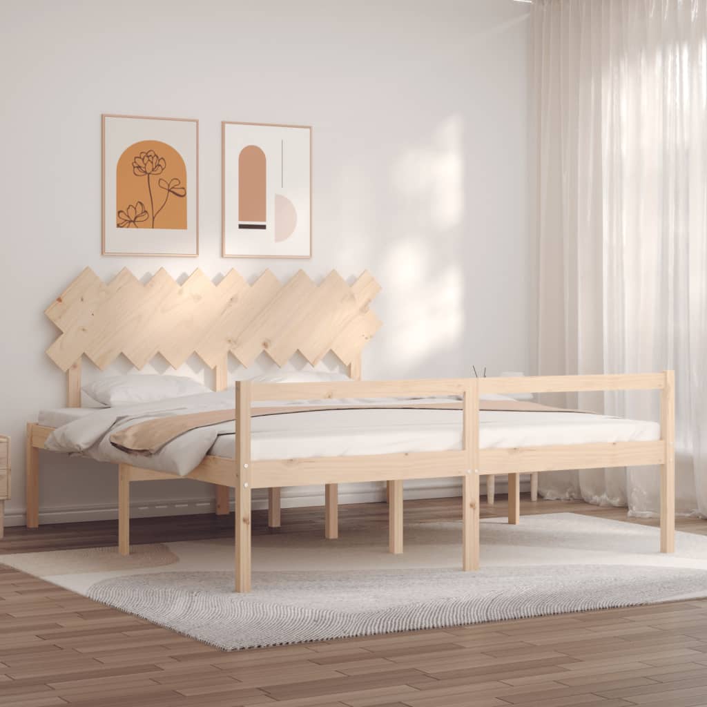 Bed Frame with Headboard Super King Size Solid Wood - All Things Good