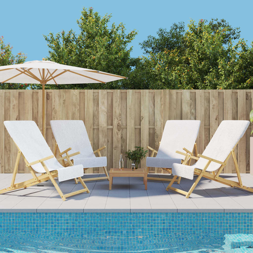 Beach Towels 4 pcs White 60x135 cm Fabric 400 GSM - Millennium Furniture
