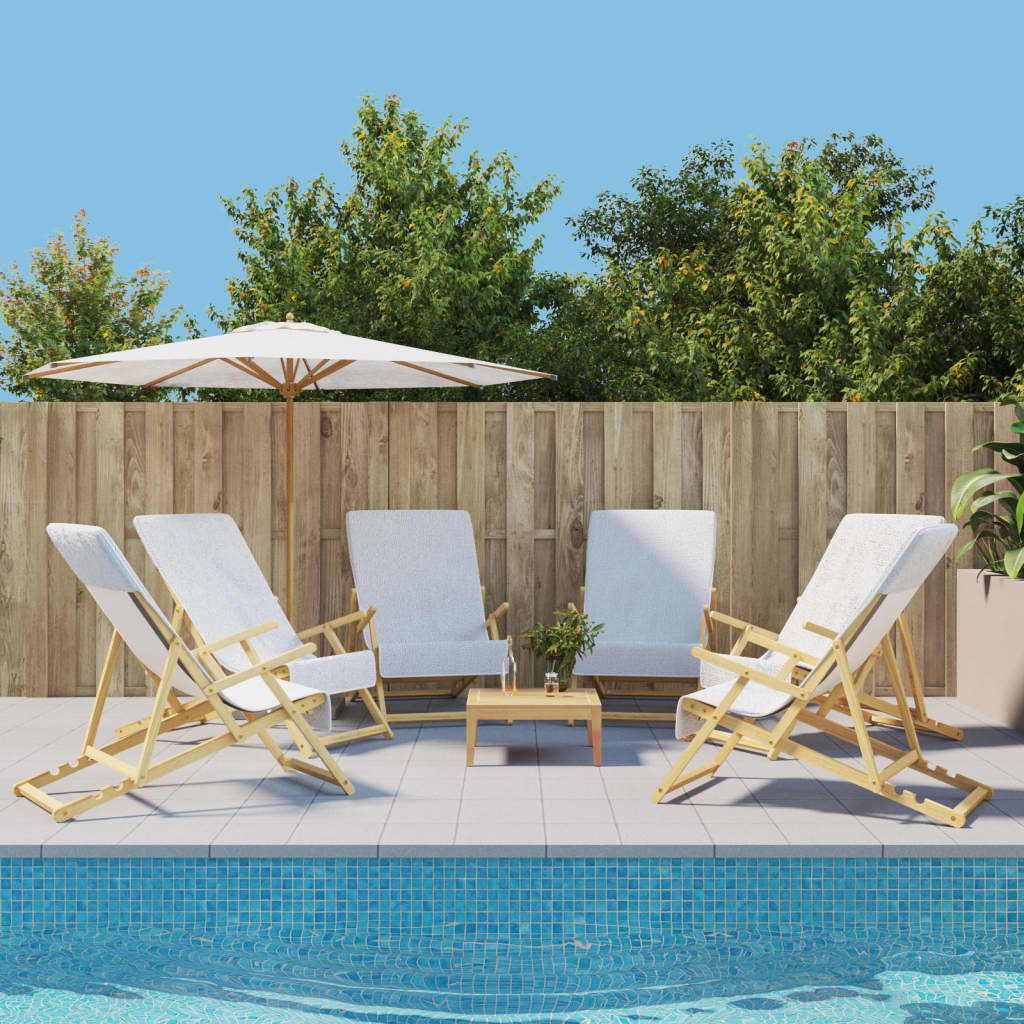 Beach Towels 6 pcs White 60x135 cm Fabric 400 GSM - Casper Homes