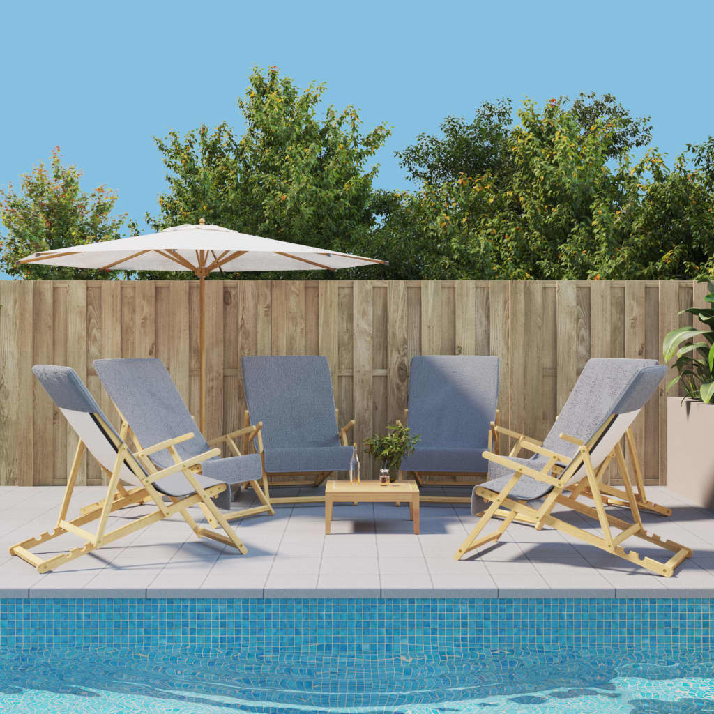 Beach Towels 6 pcs Grey 60x135 cm Fabric 400 GSM - Casper Homes