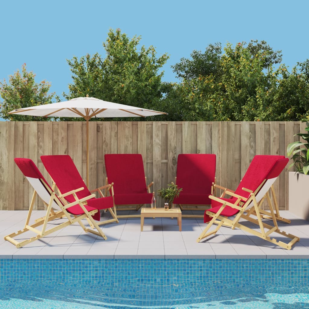 Beach Towels 6 pcs Burgundy 60x135 cm Fabric 400 GSM - Unbeatable Bargains