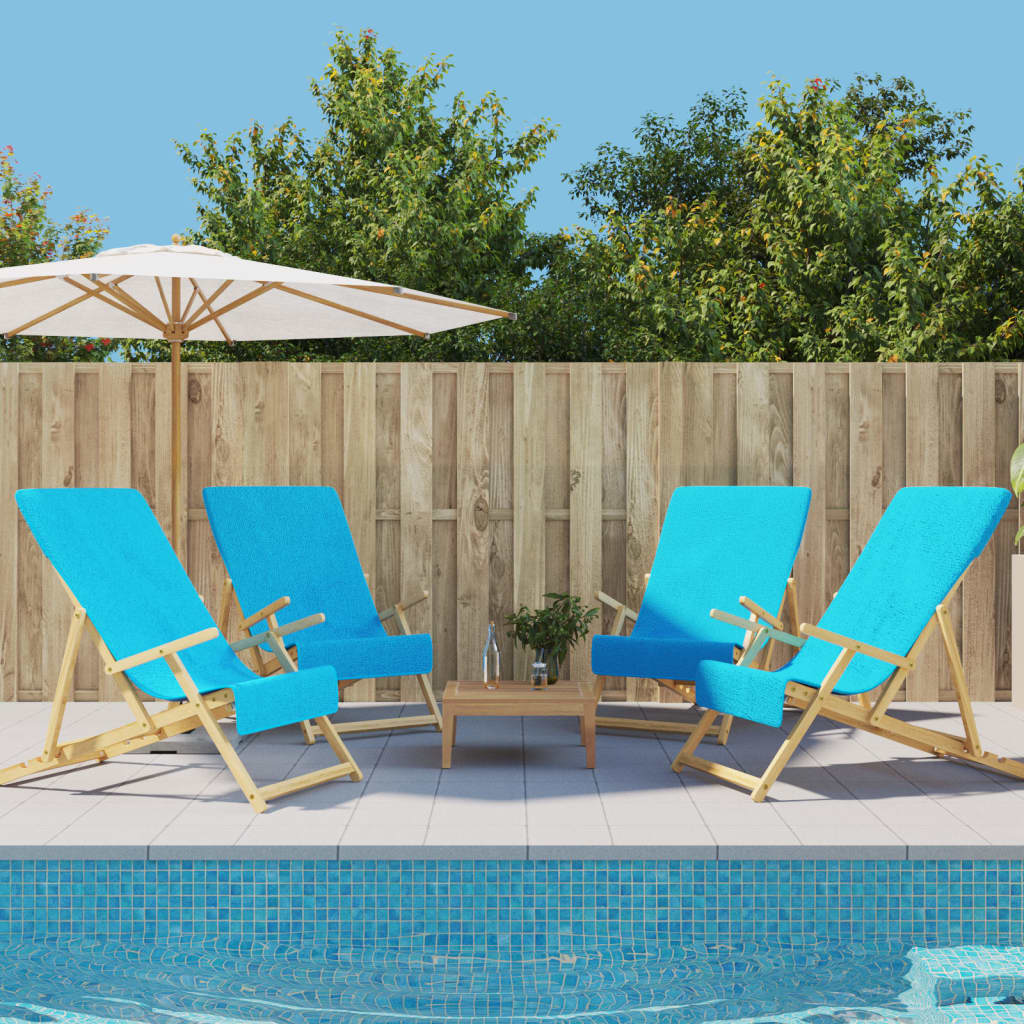Beach Towels 4 pcs Turquoise 60x135 cm Fabric 400 GSM - Merlin Deals