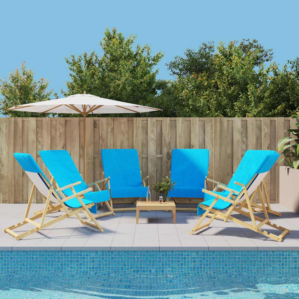Beach Towels 6 Pieces Turquoise 60x135 cm Fabric 400 GSM - Charlotte Dunes