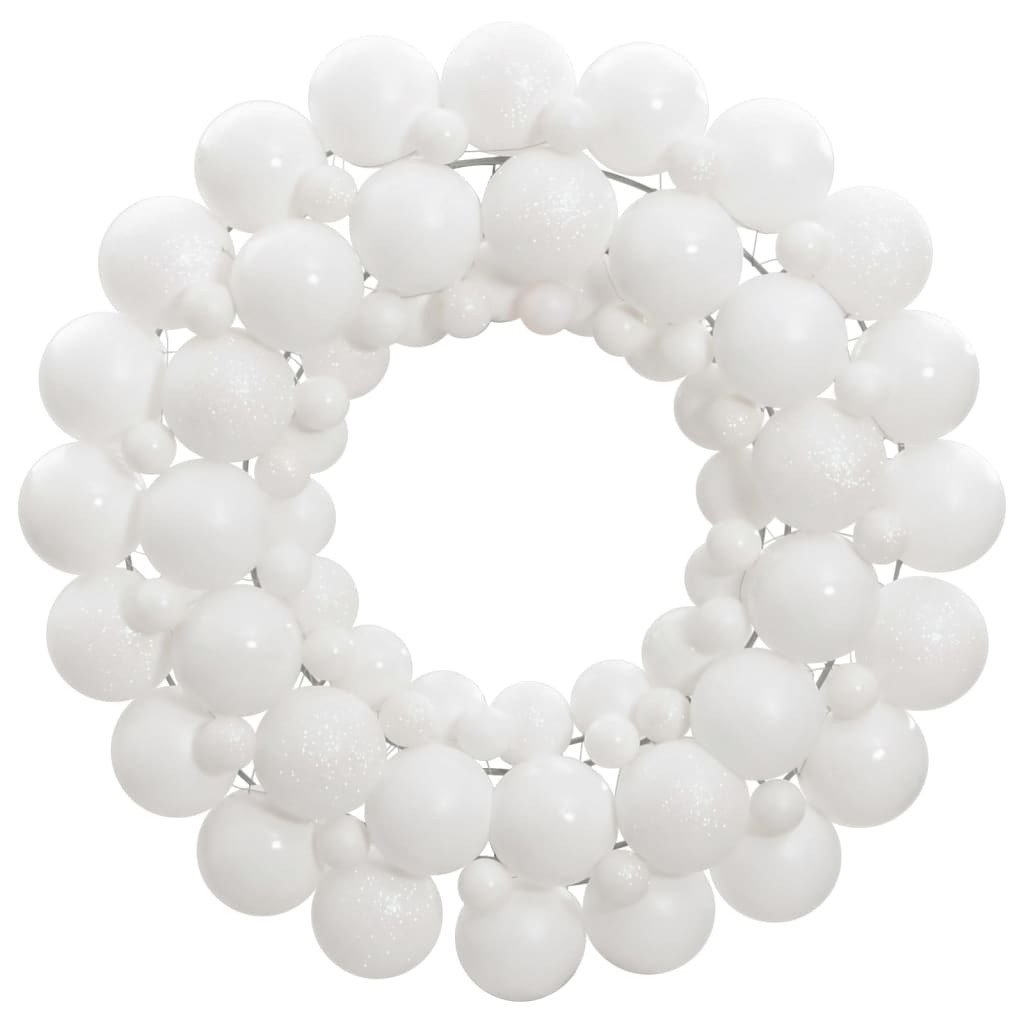 Faune Christmas Wreath White 45cm Polystyrene - Unbeatable Bargains