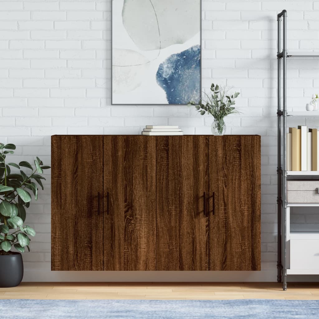 Wall Mounted Cabinets 2 pcs Brown Oak 69.5x34x90 cm - All Things Good