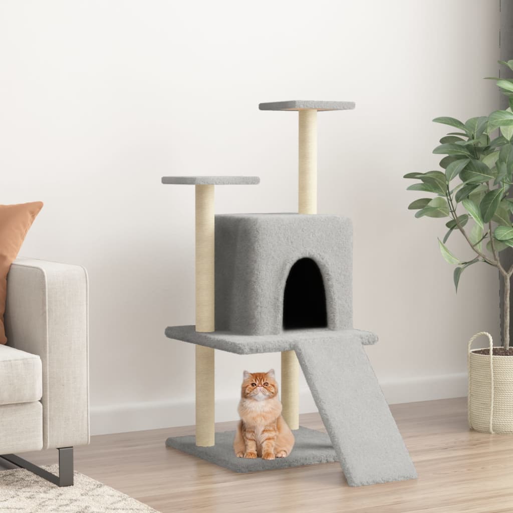 Cat Tree with Sisal Scratching Posts Light Grey 110 cm - Millennium Furniture