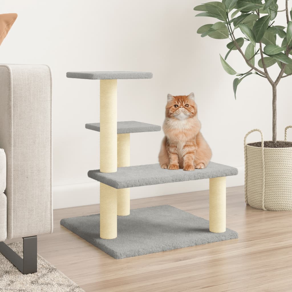 Cat Tree with Sisal Scratching Posts Light Grey 61 cm - Millennium Furniture