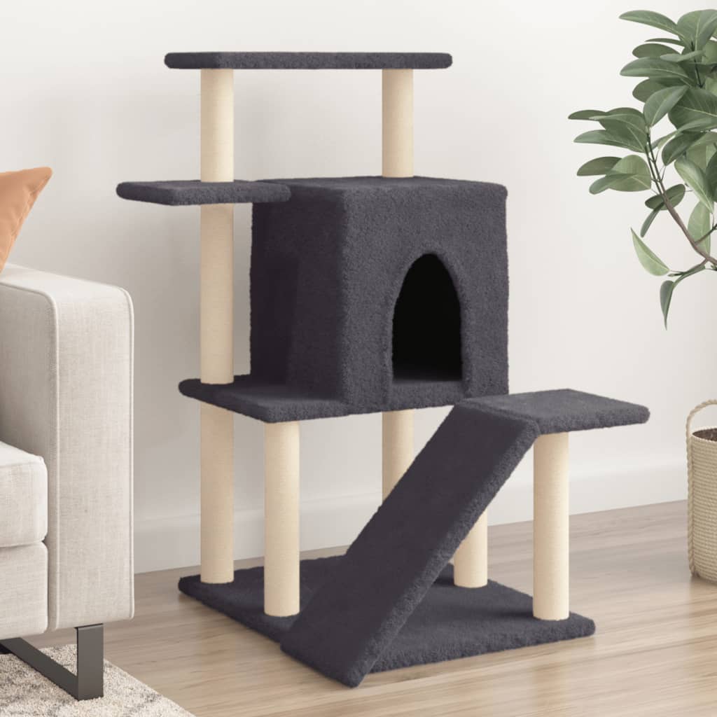 Cat Tree with Sisal Scratching Posts Dark Grey 97 cm - Direct Imports