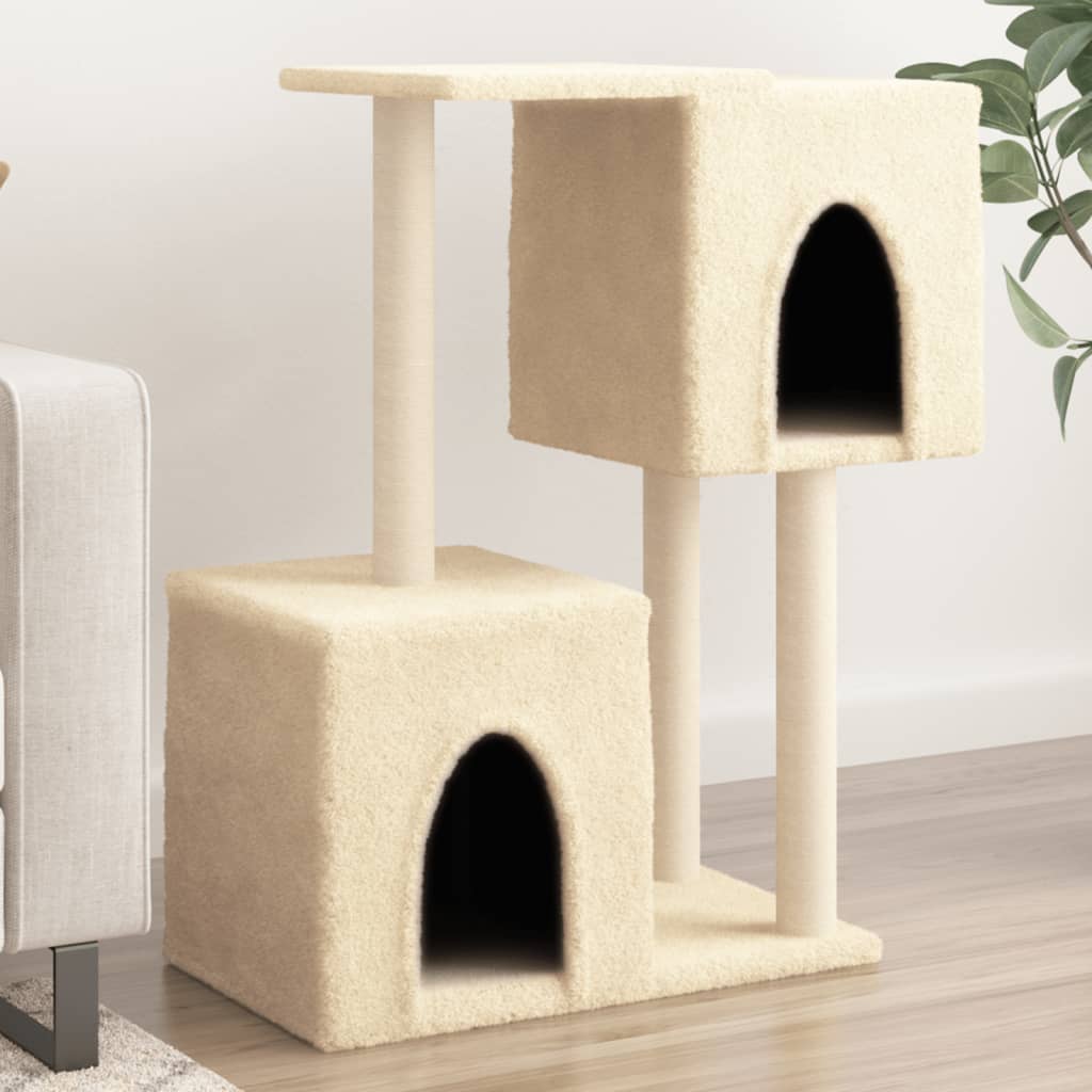 Cat Tree with Sisal Scratching Posts Cream 86 cm - Casper Homes